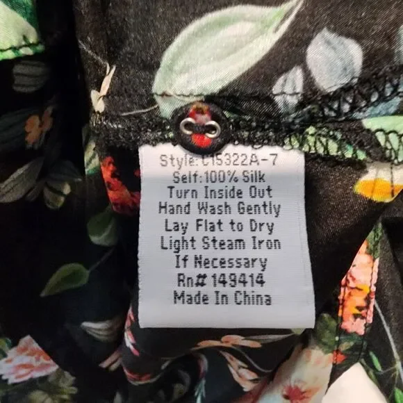 Johnny Was 100% Silk Houstein Jarah Boho Button Down Blouse Multi Size Large